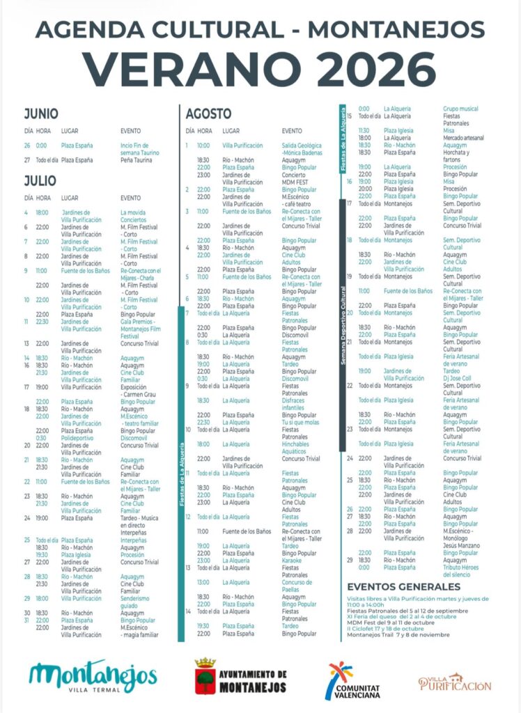 Agenda Cultural Verano 2026