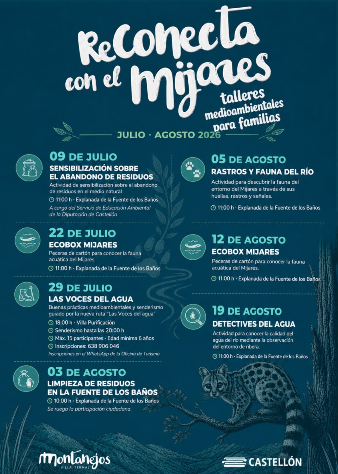 En este momento estás viendo Reconecta con el Mijares 2026: talleres medioambientales gratuitos para toda la familia